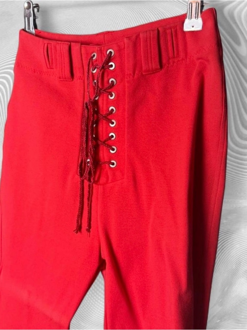 From Kylie Jenner’s Closet - Vintage Unravel Project Red Lace-Up Pants
